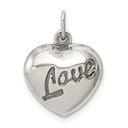 Sterlingsilber Liebe Gewölbt Herz Charm