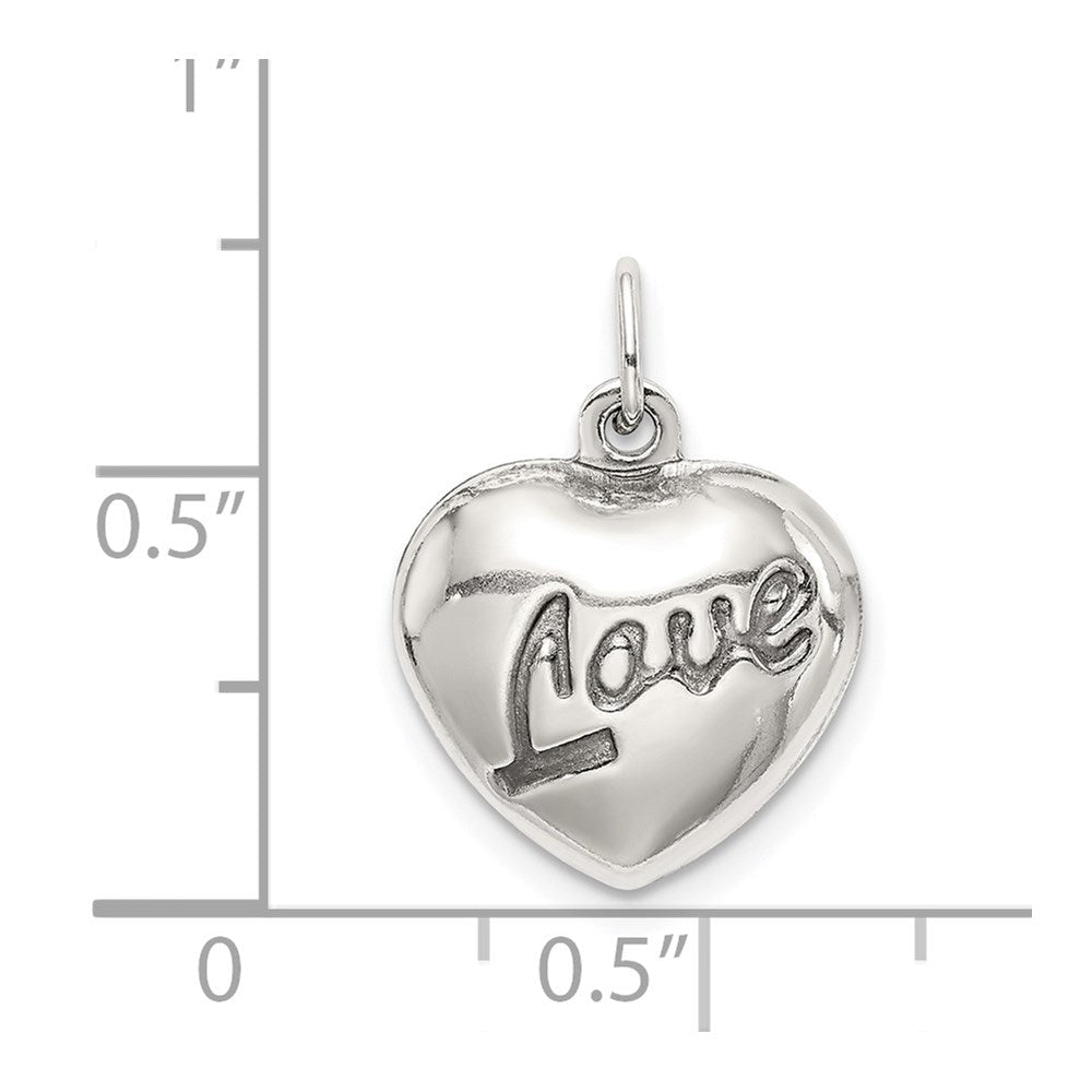 Sterlingsilber Liebe Gewölbt Herz Charm