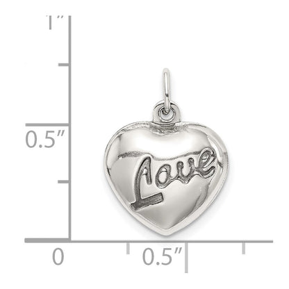 Sterlingsilber Liebe Gewölbt Herz Charm
