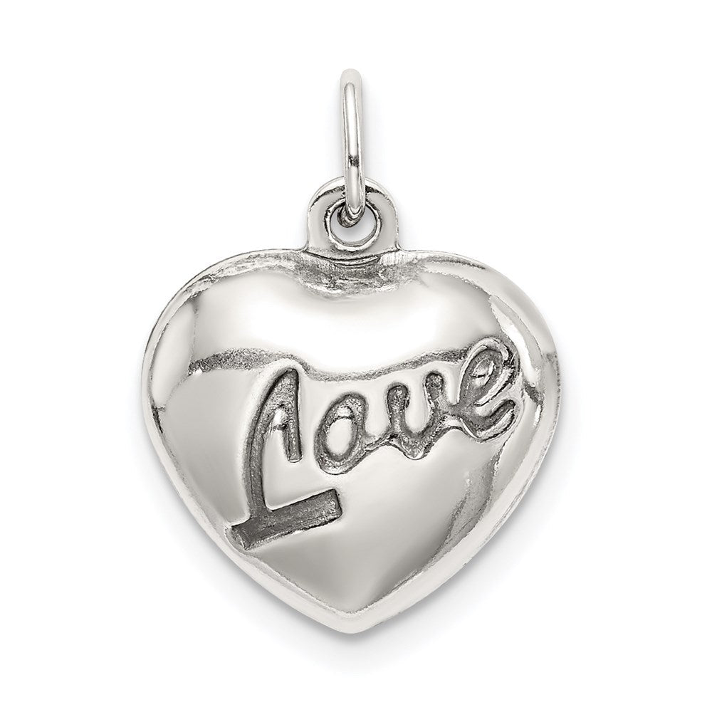 Sterlingsilber Liebe Gewölbt Herz Charm