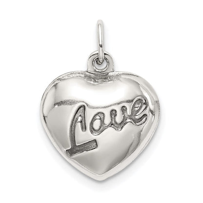 Sterlingsilber Liebe Gewölbt Herz Charm