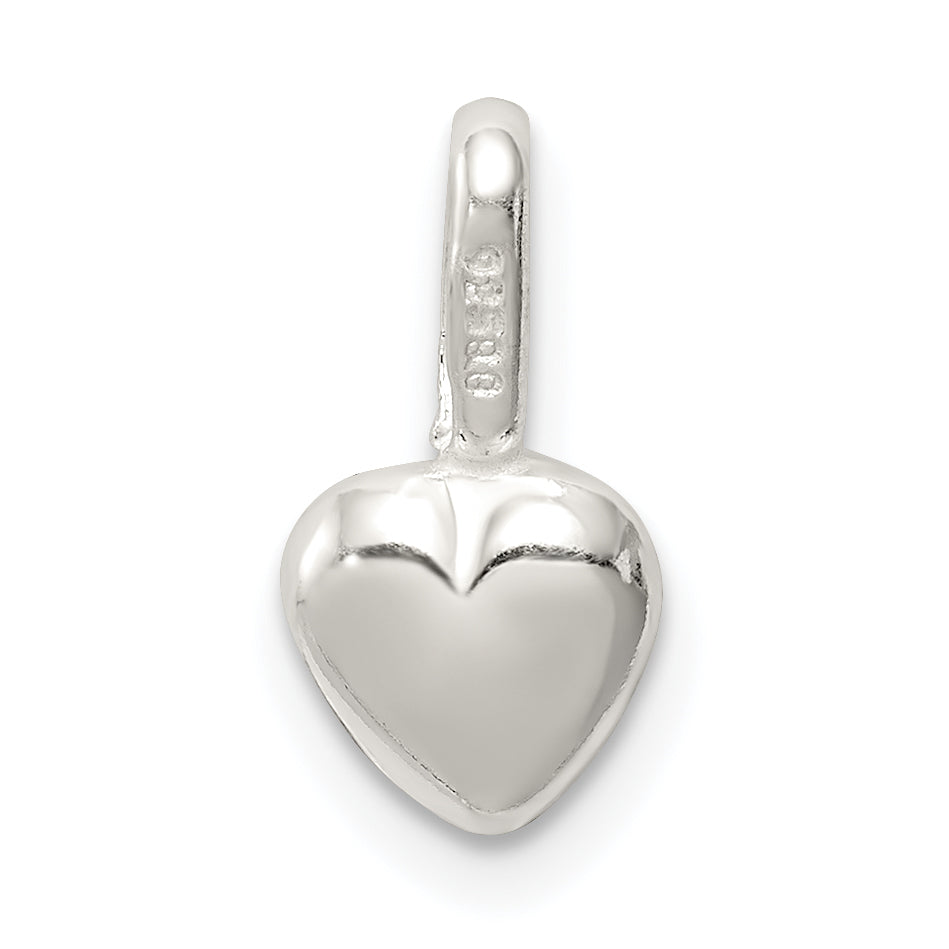Sterlingsilber Gewölbt Herz Charm