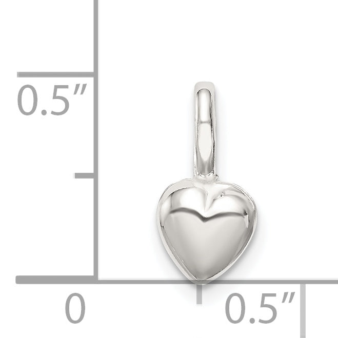 Sterlingsilber Gewölbt Herz Charm