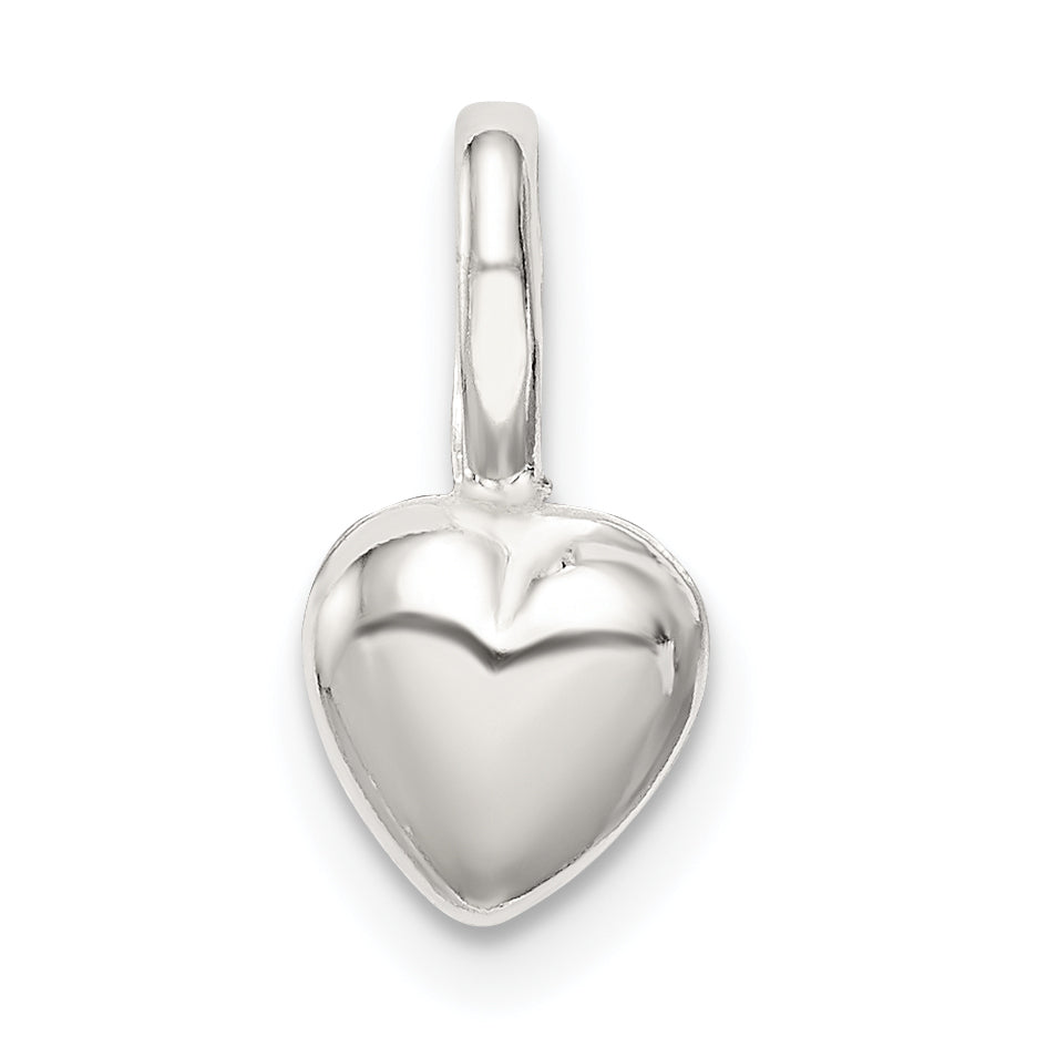 Sterlingsilber Gewölbt Herz Charm