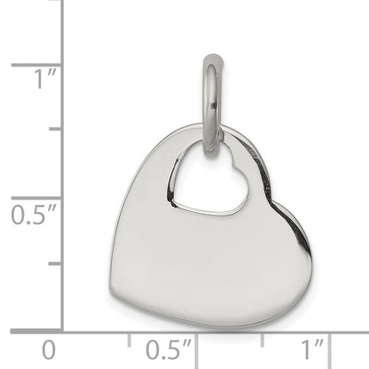Sterlingsilber Herz mit Ausgeschnitten Charm