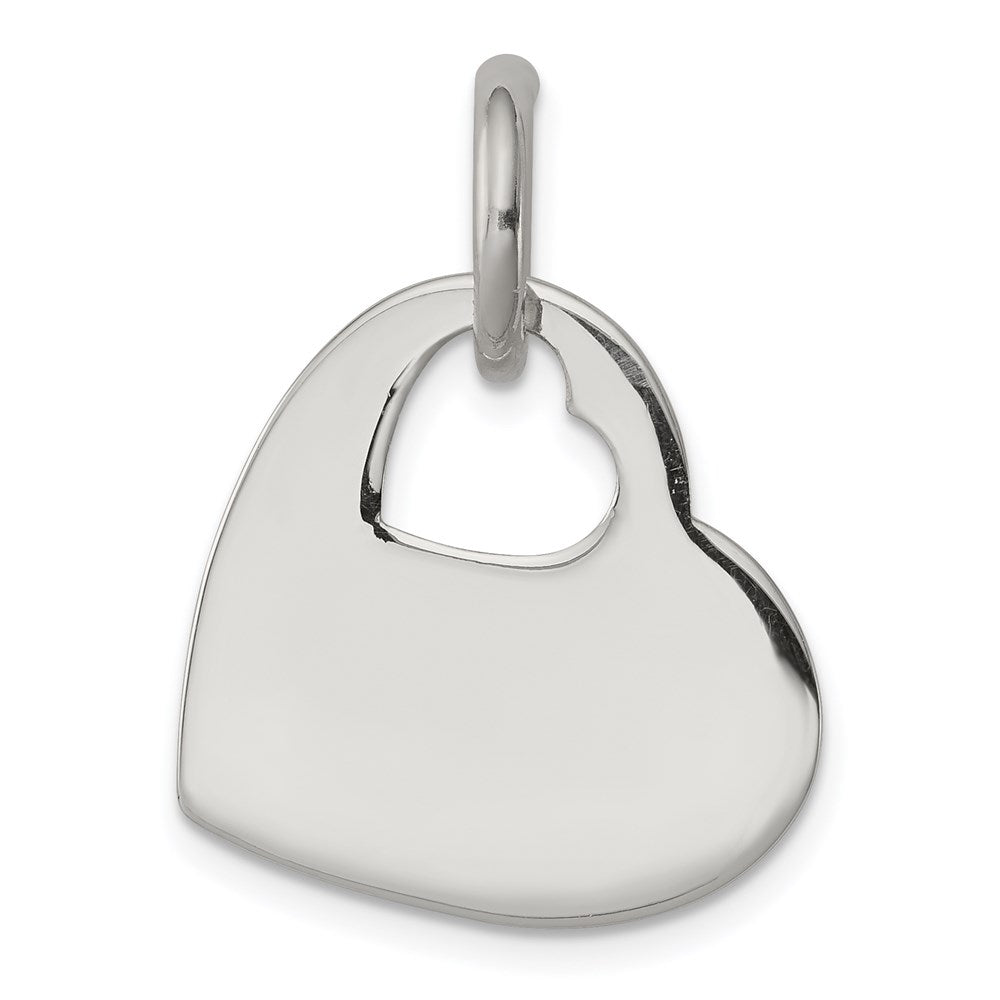 Sterlingsilber Herz mit Ausgeschnitten Charm