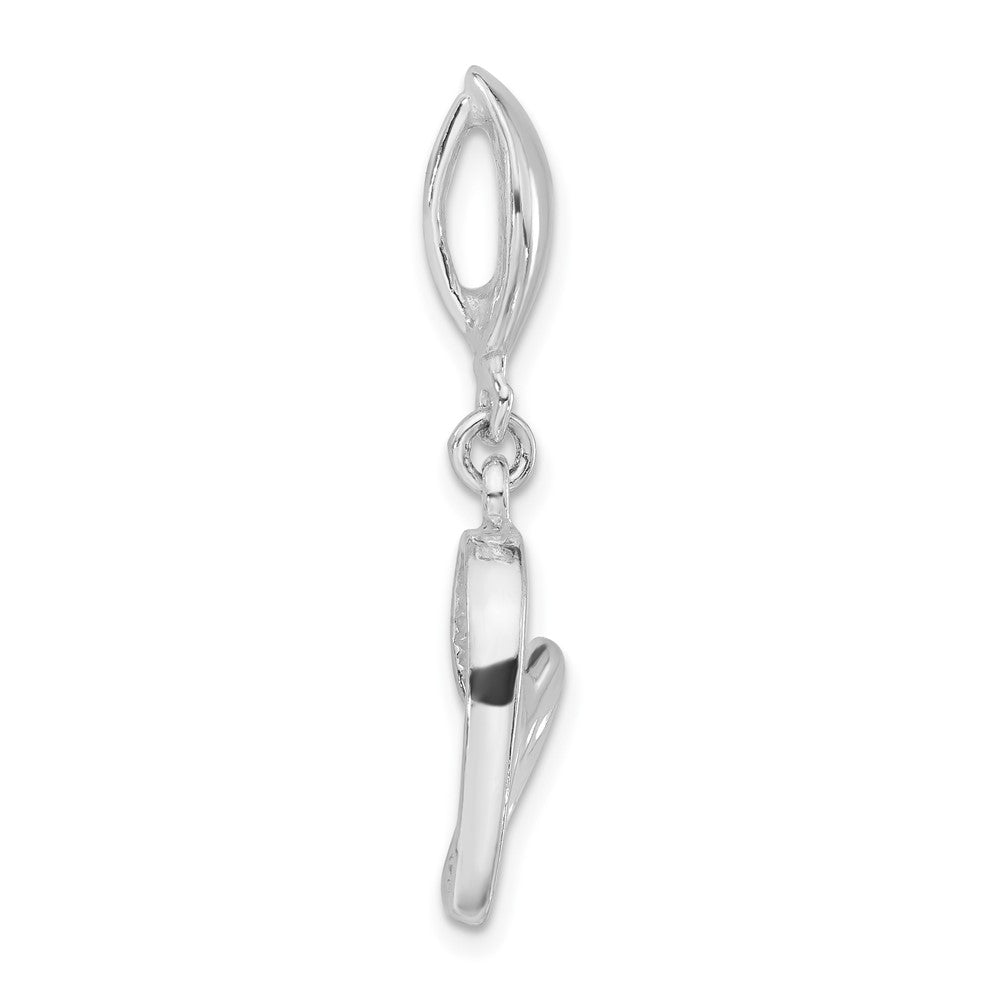 Sterlingsilber Poliert Diamantiert Fantasie Herz Anhänger
