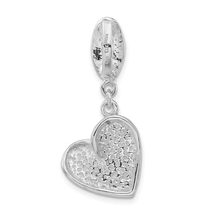 Sterlingsilber Poliert Diamantiert Fantasie Herz Anhänger
