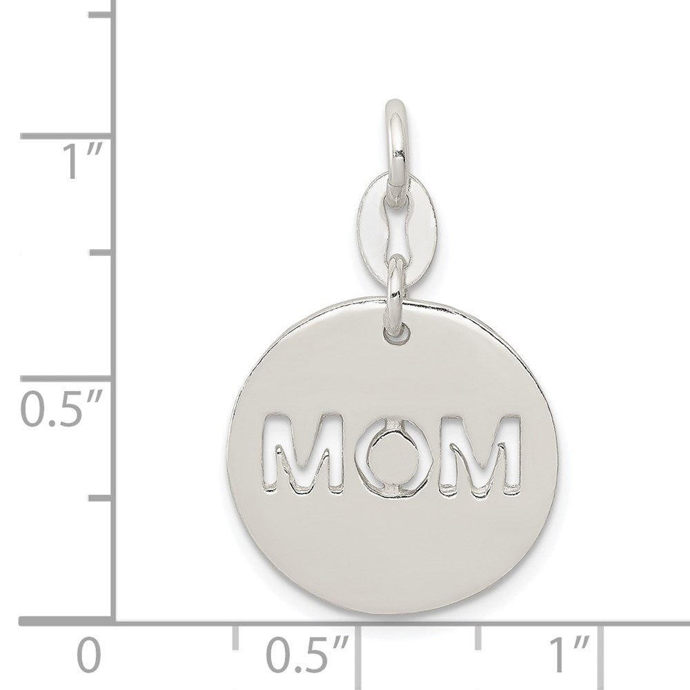 Sterlingsilber Poliert Kreis Mama Charm