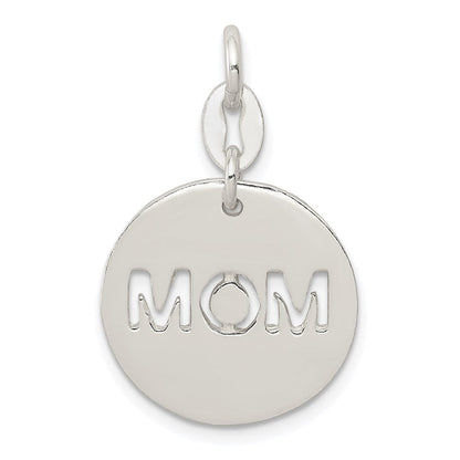 Sterlingsilber Poliert Kreis Mama Charm