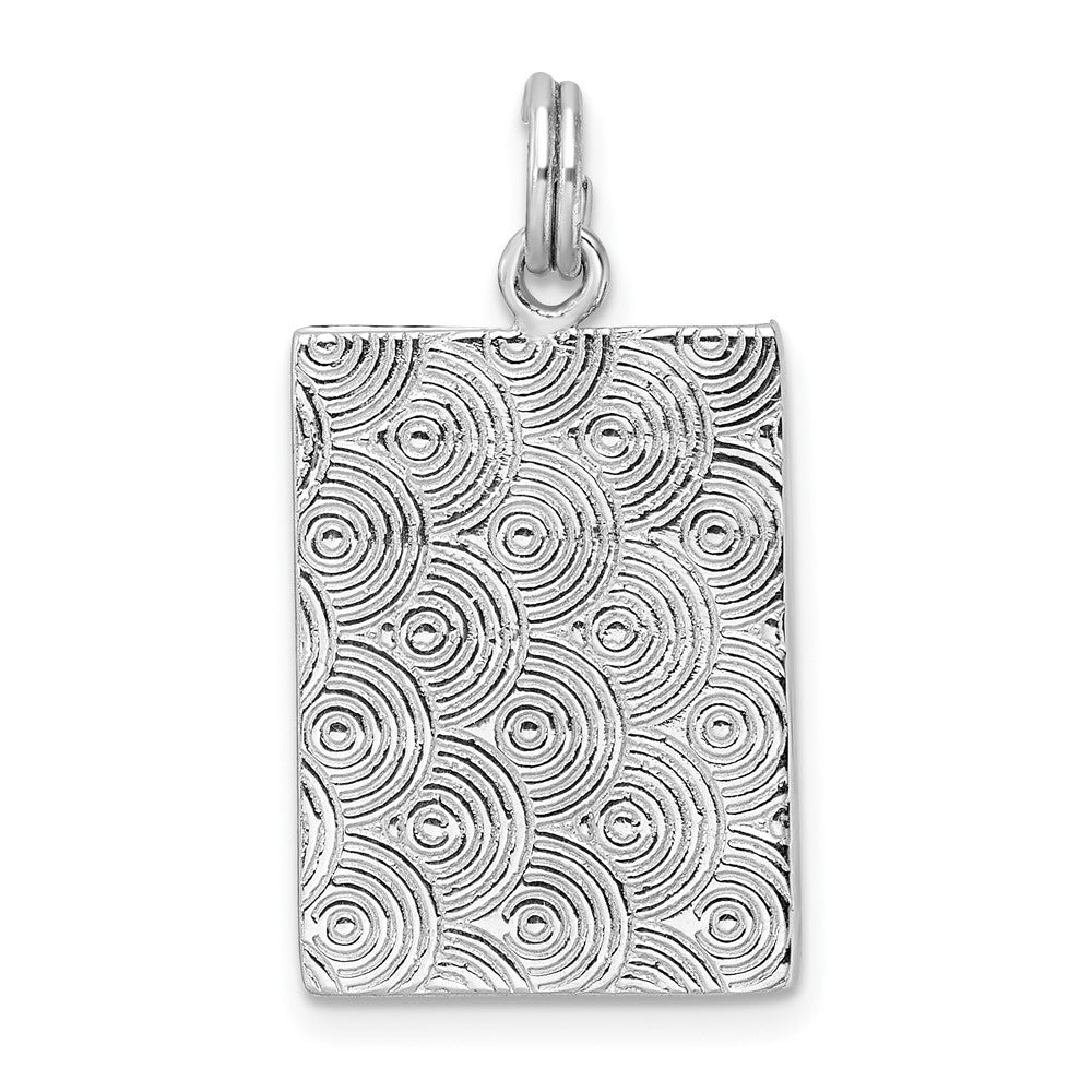 Sterlingsilber Rhodiniert Strukturiert Picture Rahmen Charm