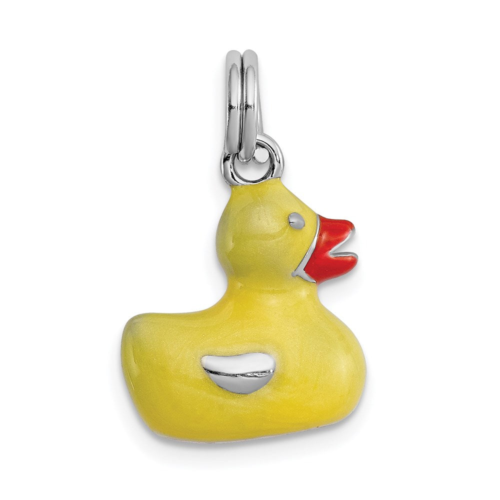 Sterlingsilber Rhodiniert Emaille Duck Charm