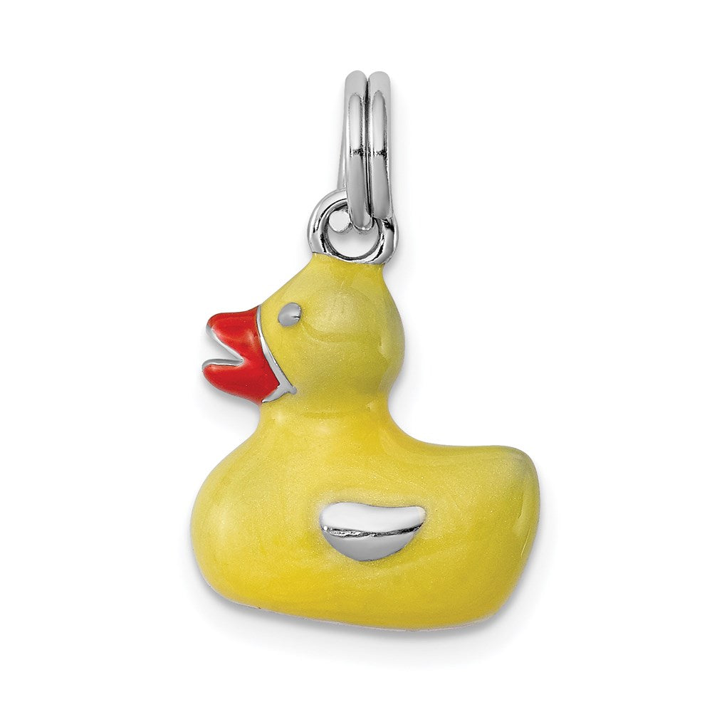 Sterlingsilber Rhodiniert Emaille Duck Charm