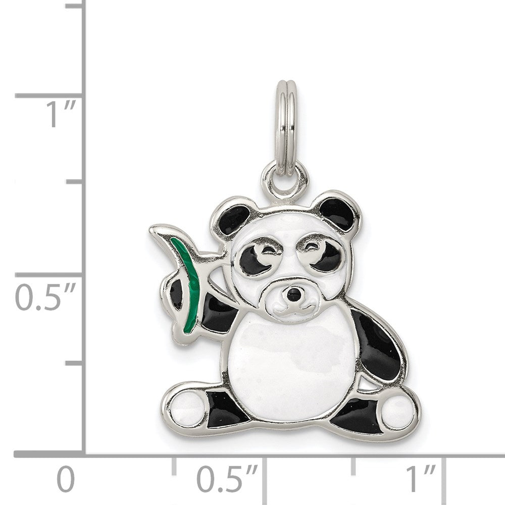 Sterlingsilber Emailliert Panda Bär Charm