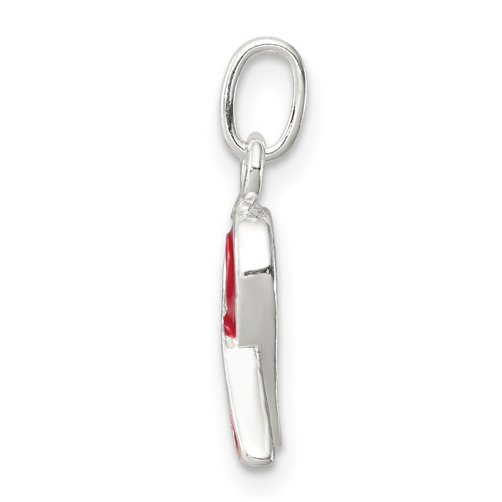 Sterlingsilber Rot Emailliert Bewusstsein Charm