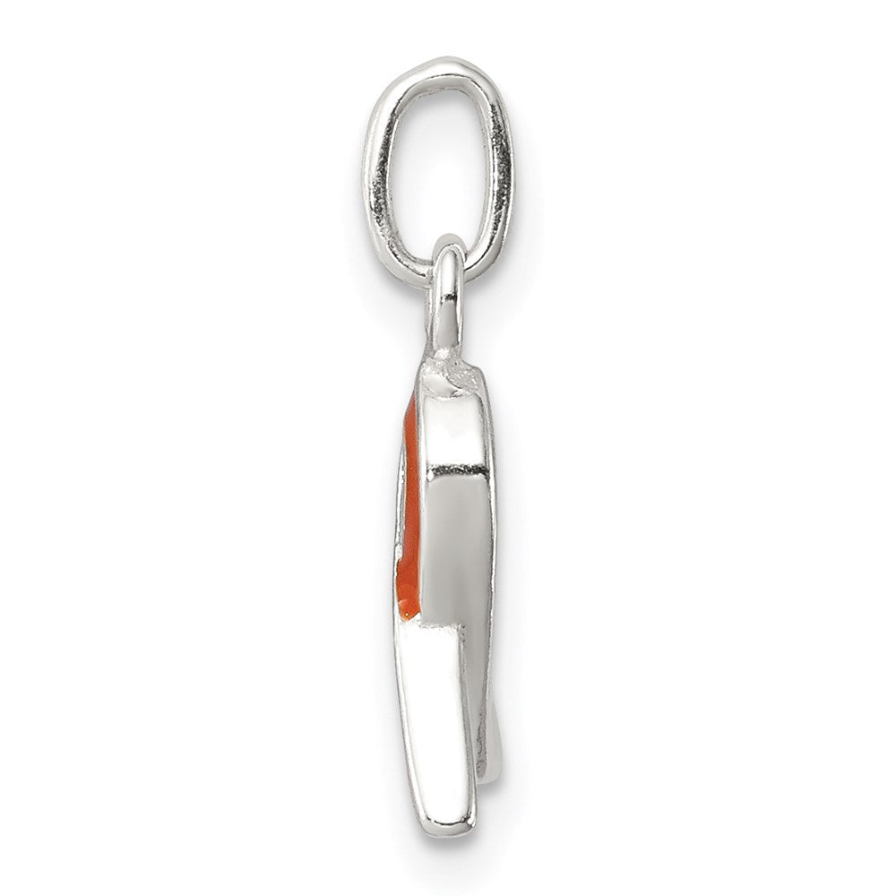 Sterlingsilber Orange Emailliert Bewusstsein Charm