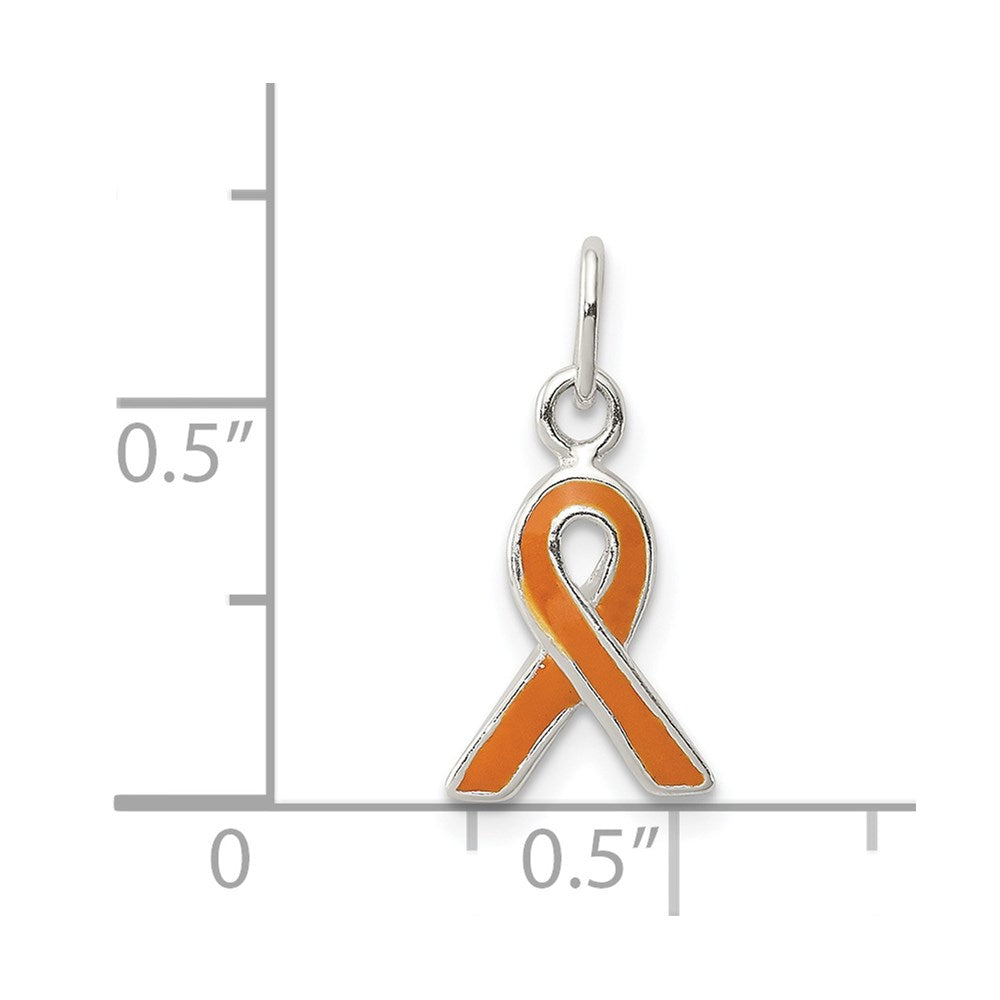 Sterlingsilber Orange Emailliert Bewusstsein Charm