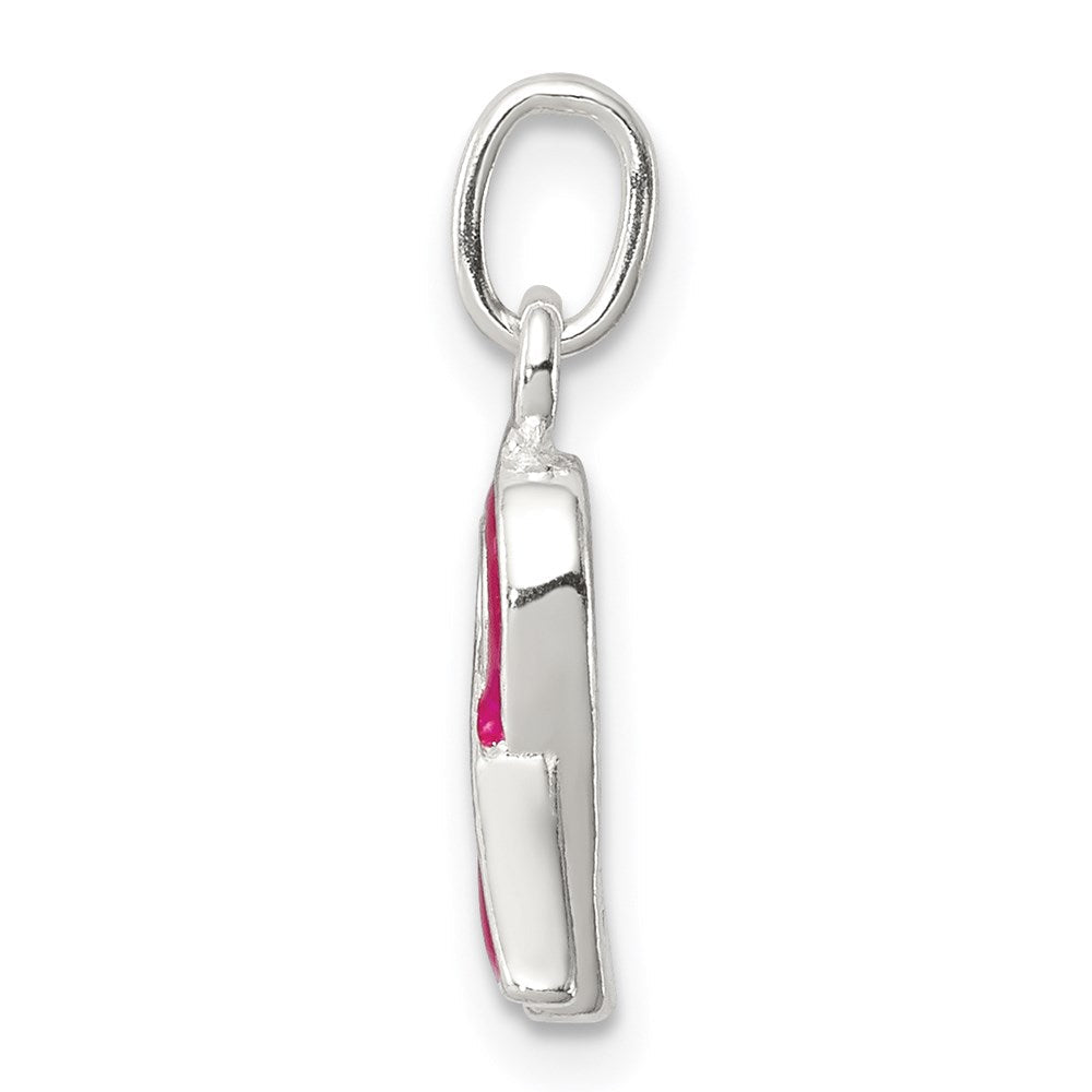 Sterlingsilber Rosa Emailliert Bewusstsein Charm