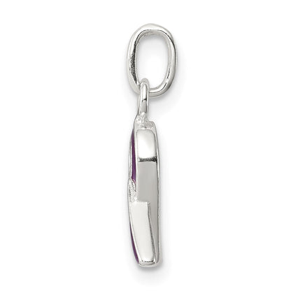 Sterlingsilber Lila Emailliert Bewusstsein Charm