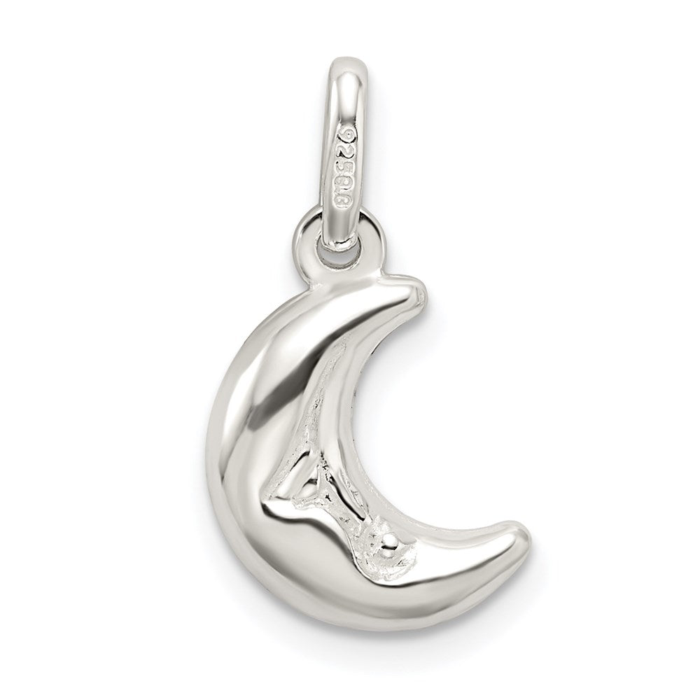 Sterlingsilber 3-d Halb Mond Charm