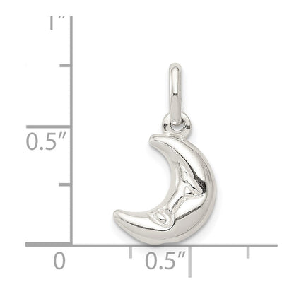Sterlingsilber 3-d Halb Mond Charm