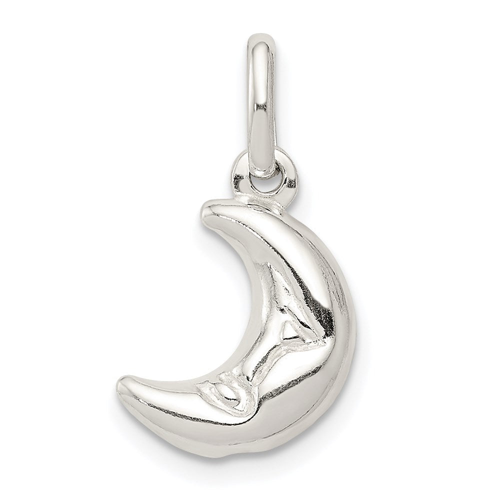 Sterlingsilber 3-d Halb Mond Charm