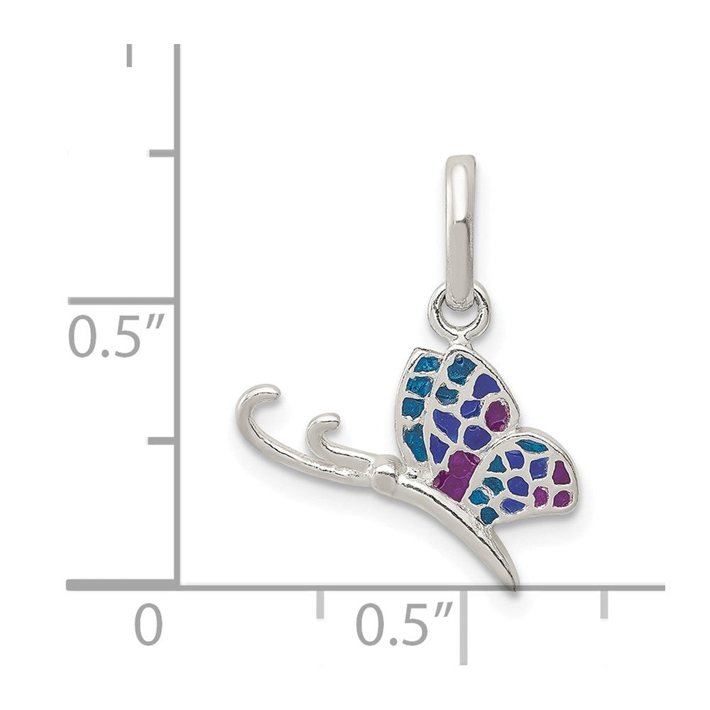 Sterlingsilber Emailliert Schmetterling Charm