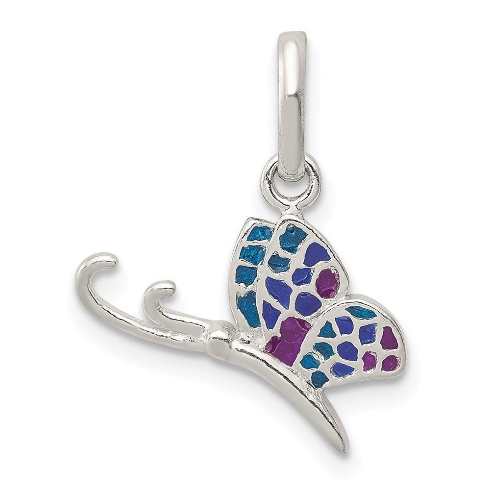 Sterlingsilber Emailliert Schmetterling Charm