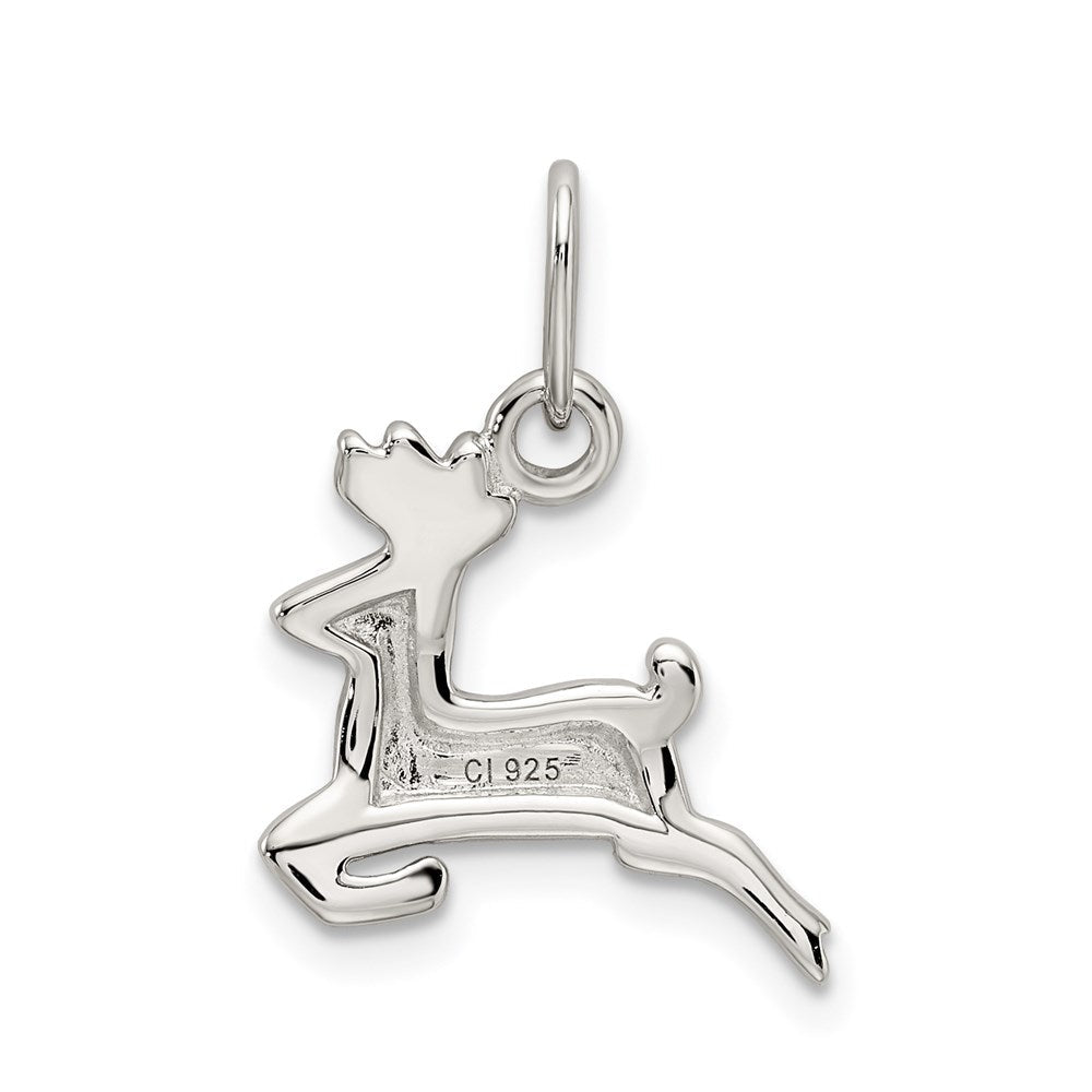 Sterlingsilber Rhodiniert Running Hirsch Charm