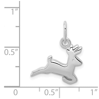 Sterlingsilber Rhodiniert Running Hirsch Charm