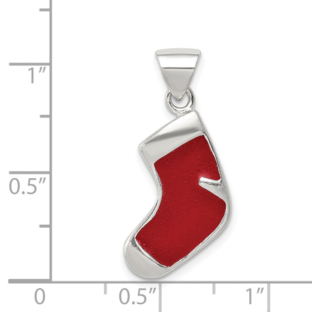Sterlingsilber Emailliert Weihnachten Stocking Charm