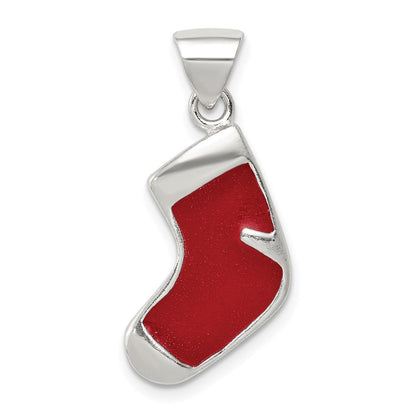 Sterlingsilber Emailliert Weihnachten Stocking Charm