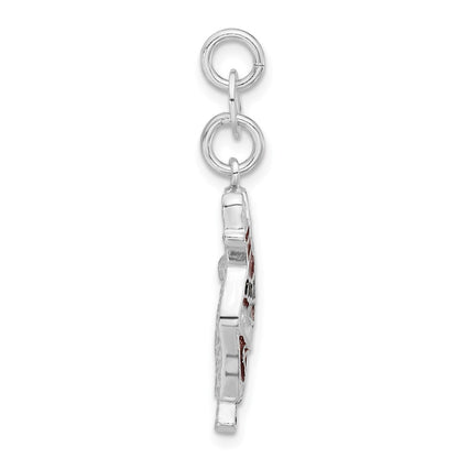Sterlingsilber Emailliert Santa Charm