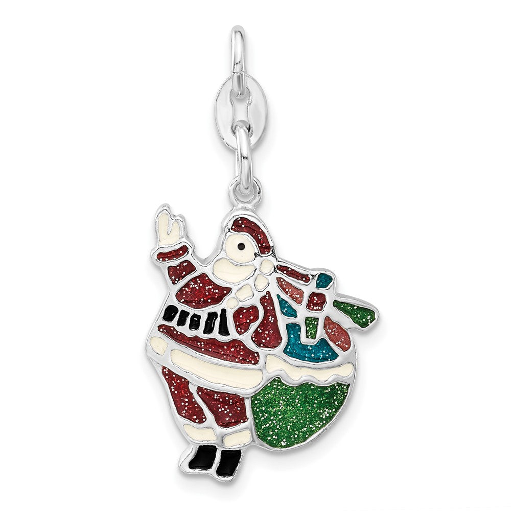 Sterlingsilber Emailliert Santa Charm