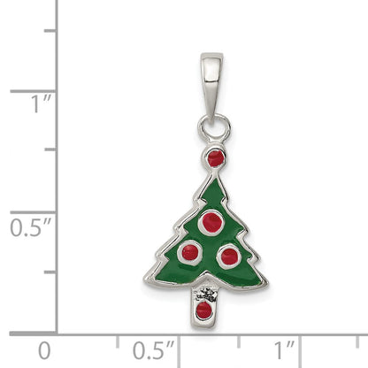 Sterlingsilber Emailliert Weihnachten Baum Anhänger
