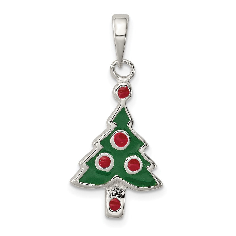 Sterlingsilber Emailliert Weihnachten Baum Anhänger