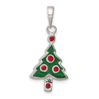 Sterlingsilber Emailliert Weihnachten Baum Anhänger