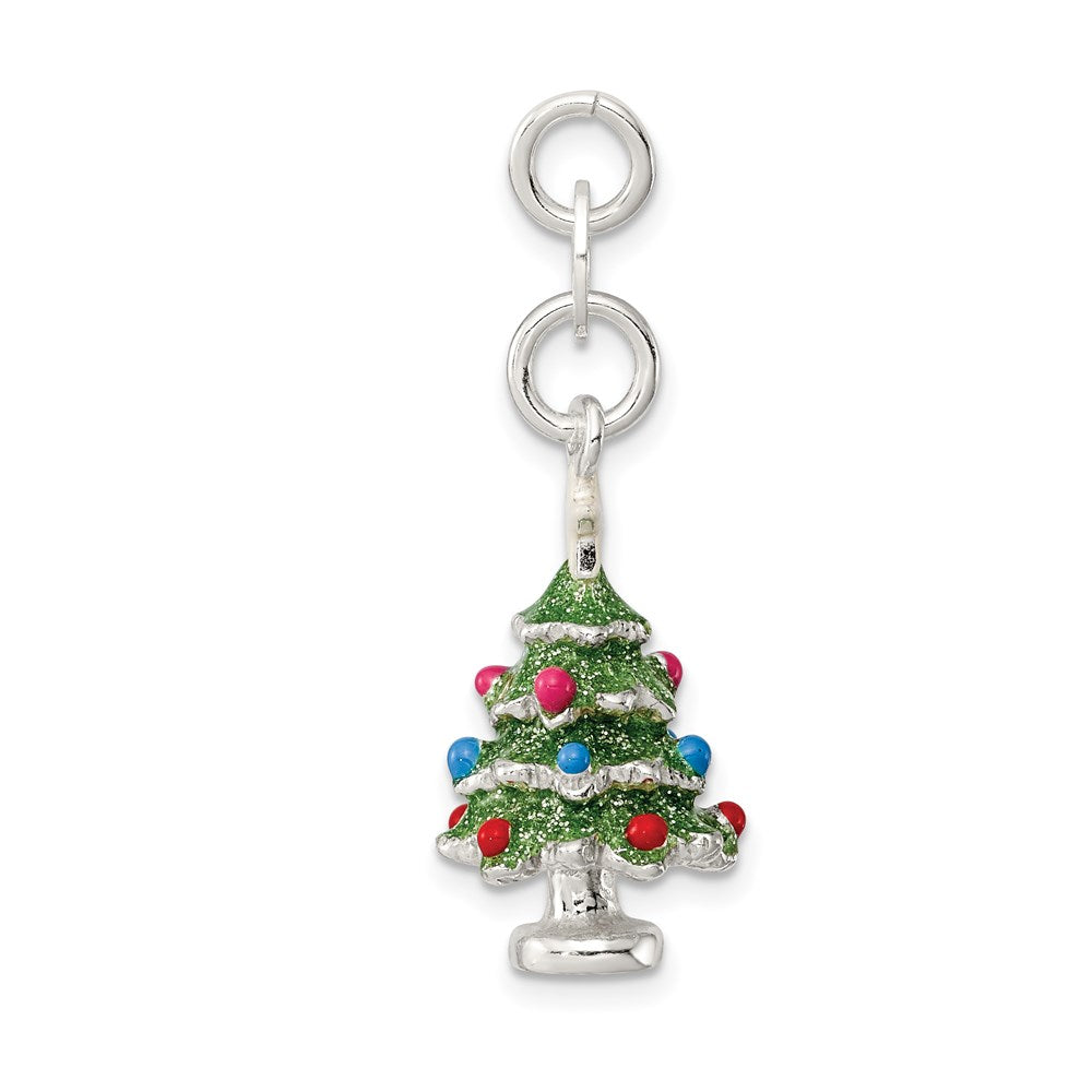 Sterlingsilber Emailliert Weihnachten Baum Charm