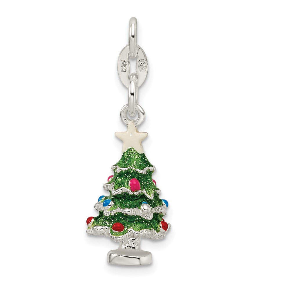 Sterlingsilber Emailliert Weihnachten Baum Charm