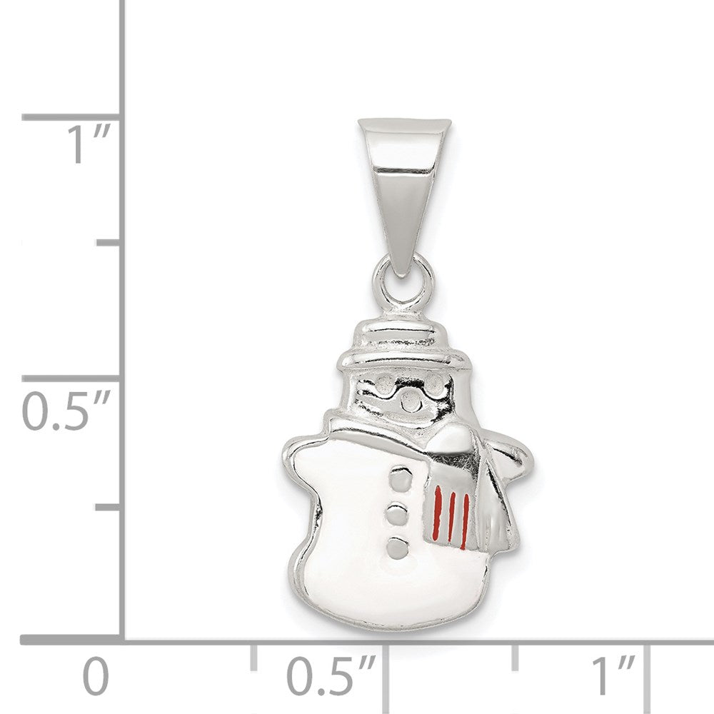 Sterlingsilber Emailliert Snowman Charm