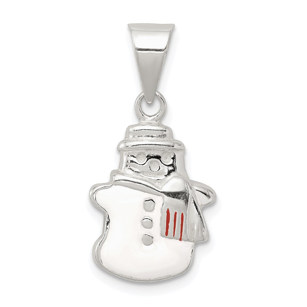 Sterlingsilber Emailliert Snowman Charm