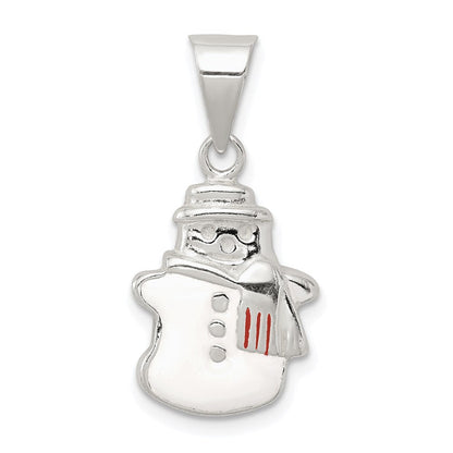 Sterlingsilber Emailliert Snowman Charm