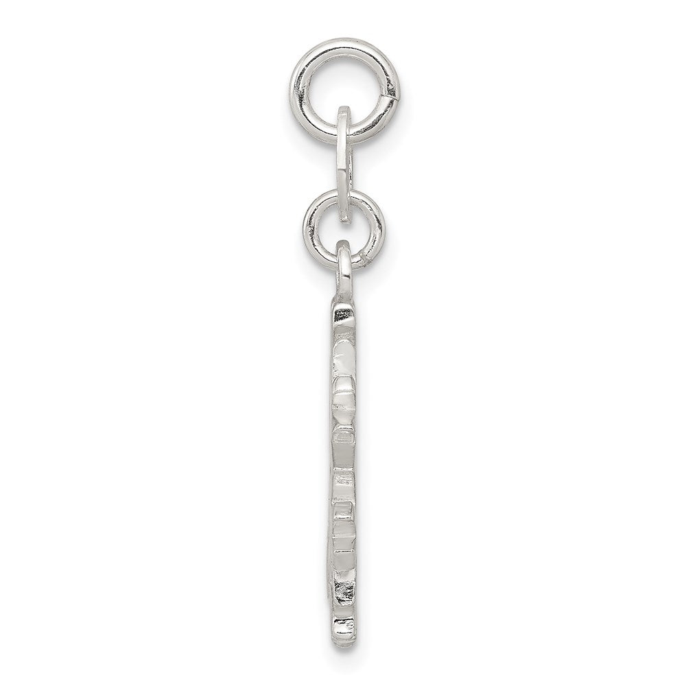 Sterlingsilber Poliert Schneeflocke Charm
