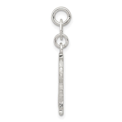 Sterlingsilber Poliert Schneeflocke Charm