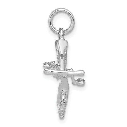 Sterlingsilber Rhodium-platedpolished Bicycle Charm