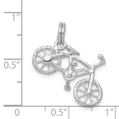 Sterlingsilber Rhodium-platedpolished Bicycle Charm