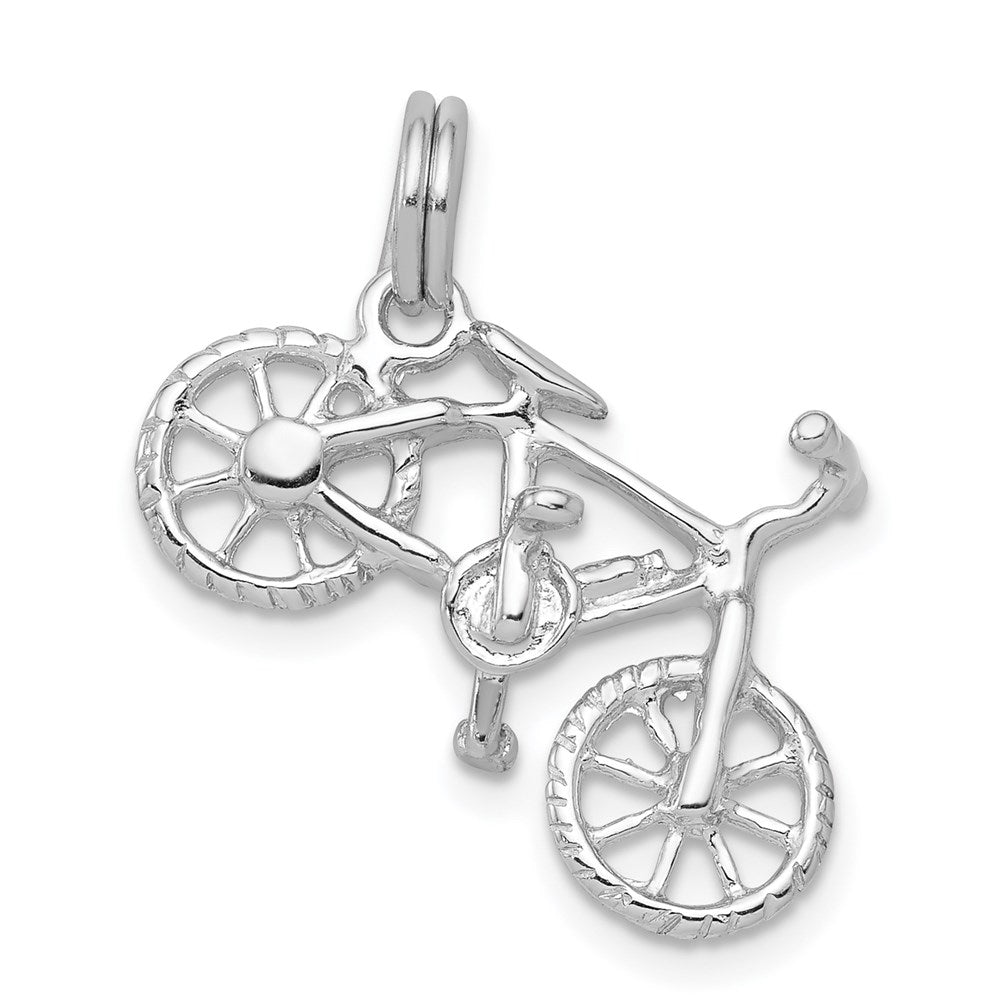 Sterlingsilber Rhodium-platedpolished Bicycle Charm