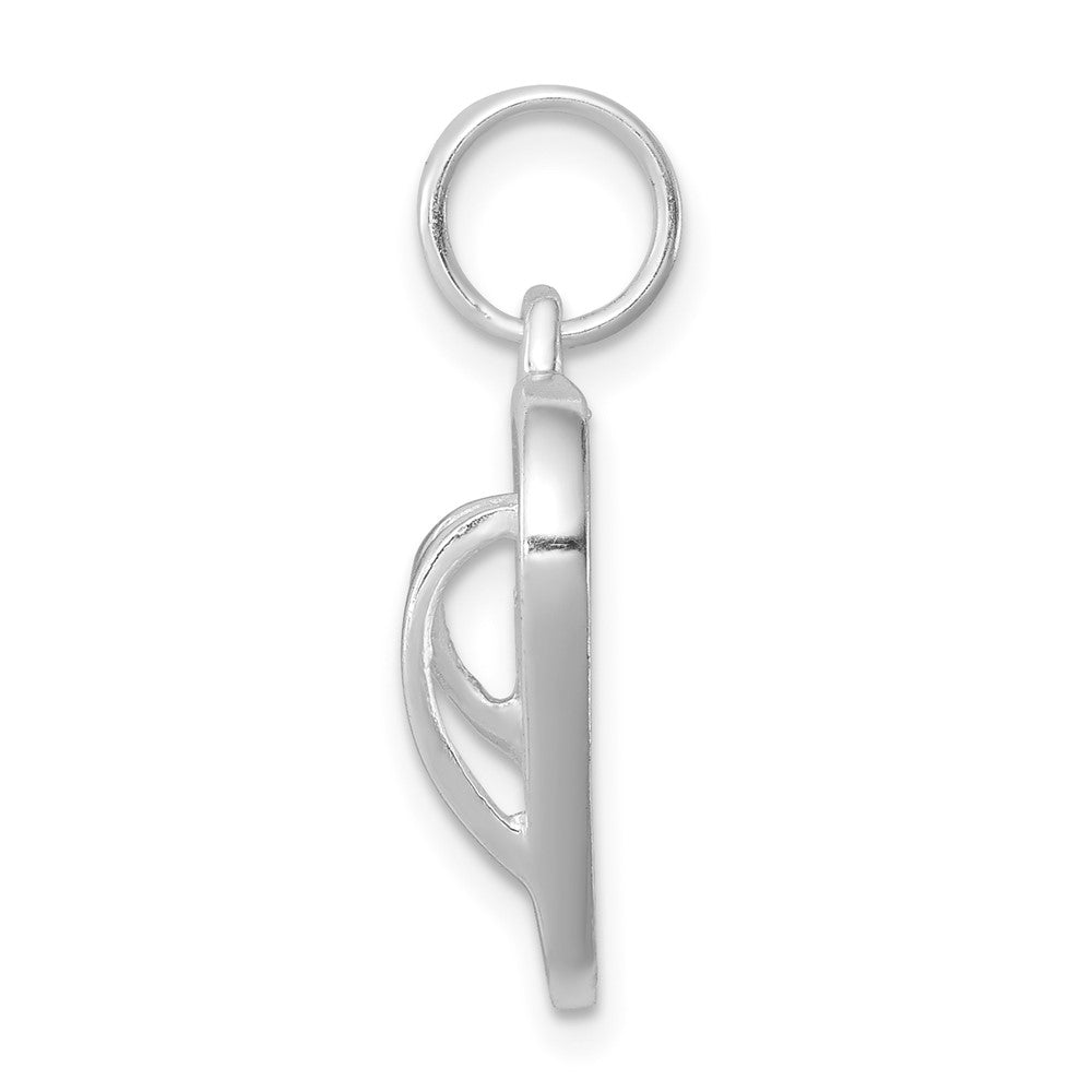 Sterlingsilber Rhodiniert Poliert Flip Flop Charm