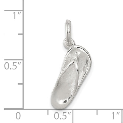 Sterlingsilber Rhodiniert Poliert Flip Flop Charm