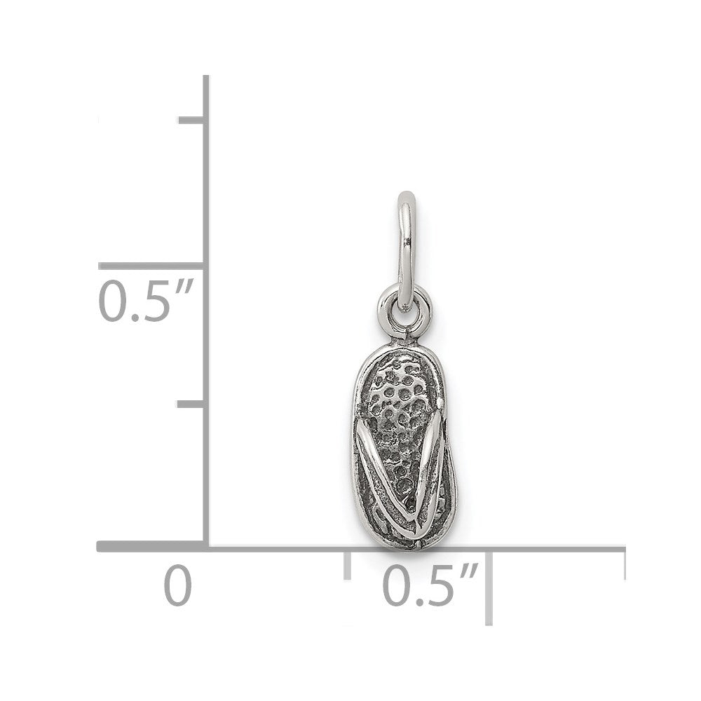 Sterlingsilber Antikisiert& Strukturiert Flip Flop Kinder Charm
